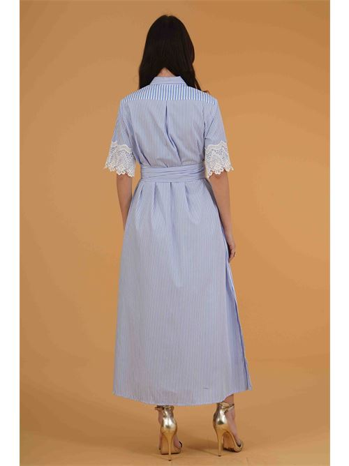 Abito chemisier in cotone Il The' Delle 5 | RIRY 71AZZURRO /BIANCO